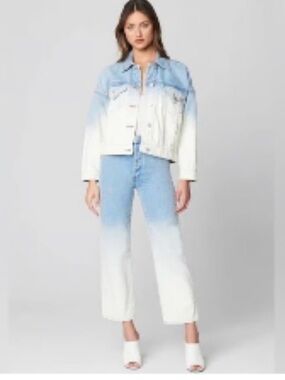 #903 Blank NYC Light Blue to White Ombre Jean Jacket. New with tags!